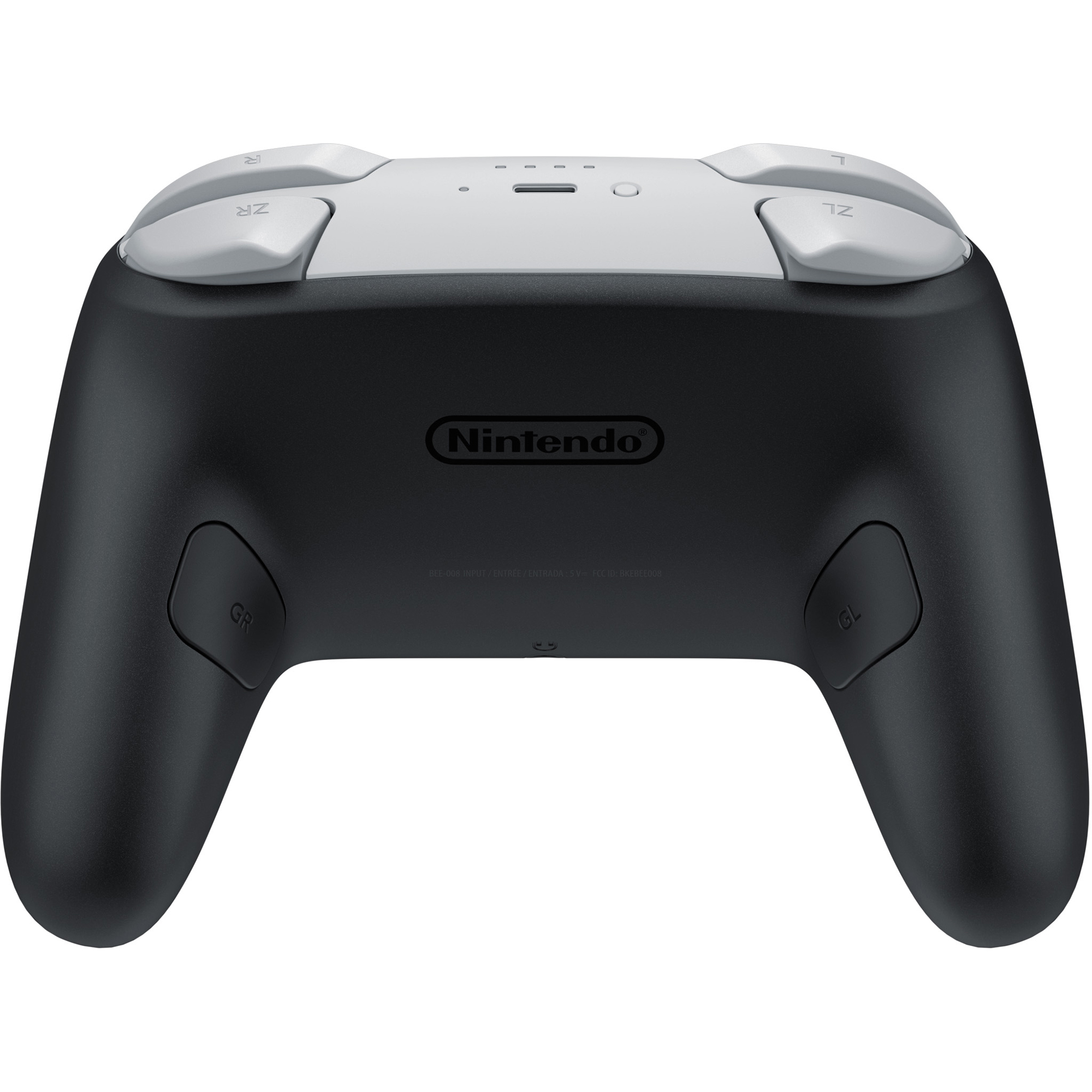 Rear view of the Switch 2 Pro Controller in Nintendo's product photo, the side where the GL and GR buttons sit